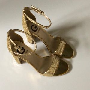 Brand New Guess Gold Multi Texture Heels